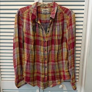 Holding Horses Anthropologie Multicolor Plaid Button-Up Shirt